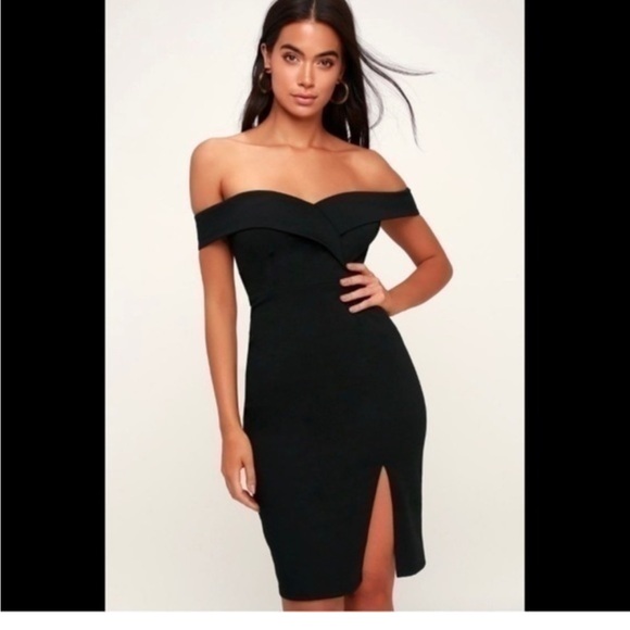 Lulus Dresses & Skirts - Lulus Classic Glam Black Off Shoulder Cocktail Dress NWT M